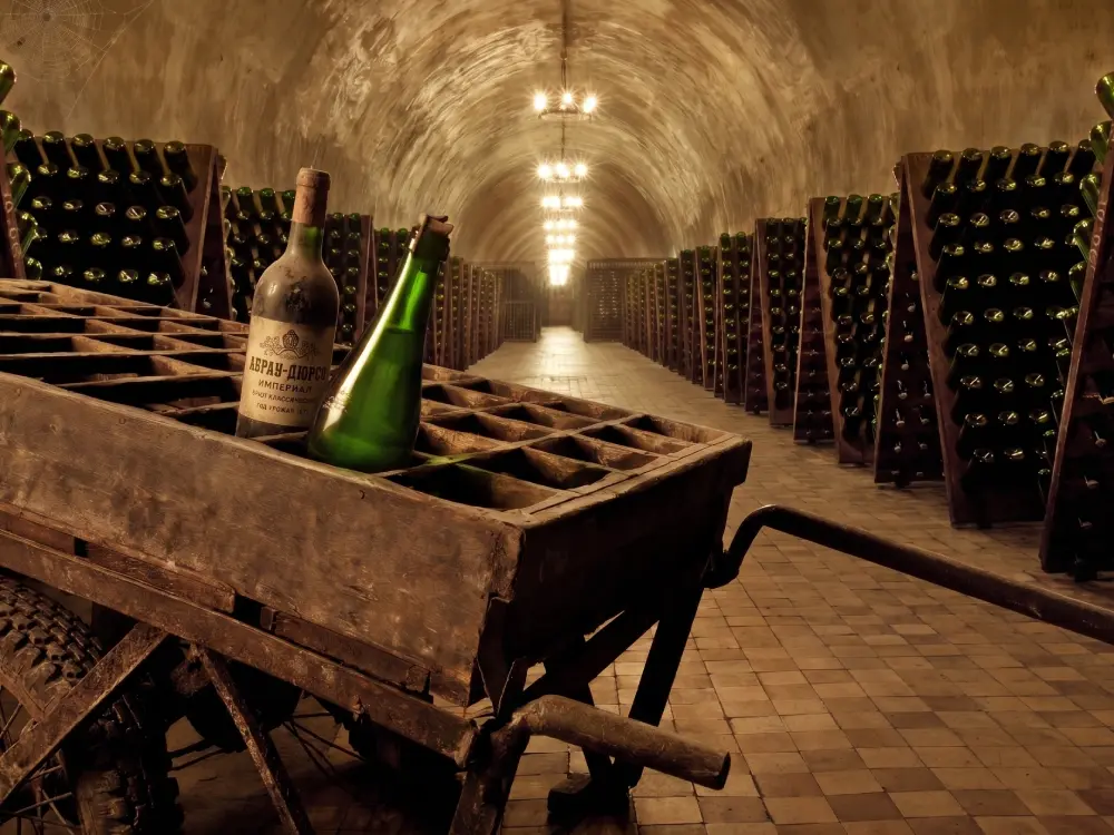 Вид на подвал Русского винного дома в Абрау-Дюрсо
