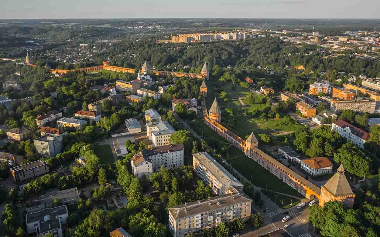 Смоленск - город-крепость с высоты птичьего полета