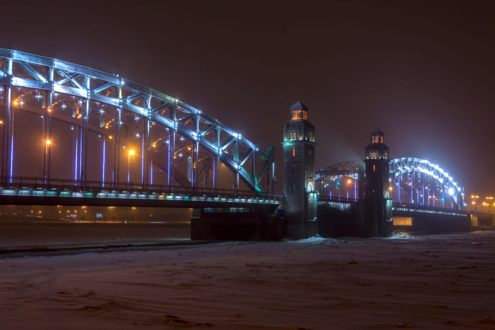 Большеохтинский мост в Петербурге фото